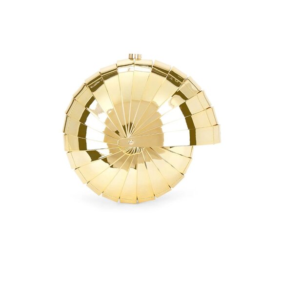 Cult Gaia Sirena Clutch in Shiny Gold New with box As-Is Hangbag Purse Seashell - Picture 5 of 15